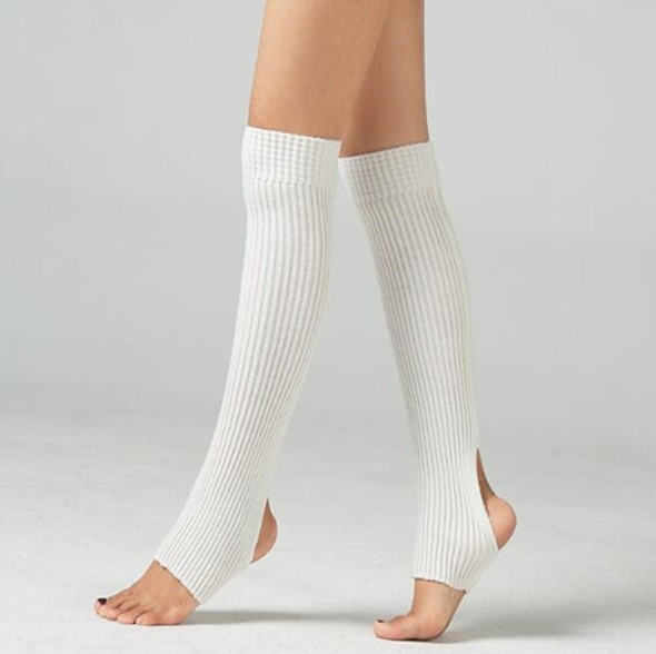 Long Leggings Latin Ballet Socks Adult Children Leggings Wool Socks(White)