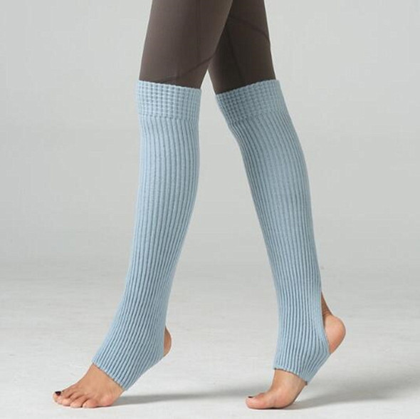 Long Leggings Latin Ballet Socks Adult Children Leggings Wool Socks(Water Blue)