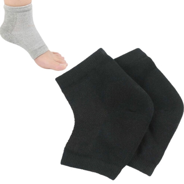 Heel Anti-cracking Aleeve Heel Protection Sock Sailboat Socks(Black)