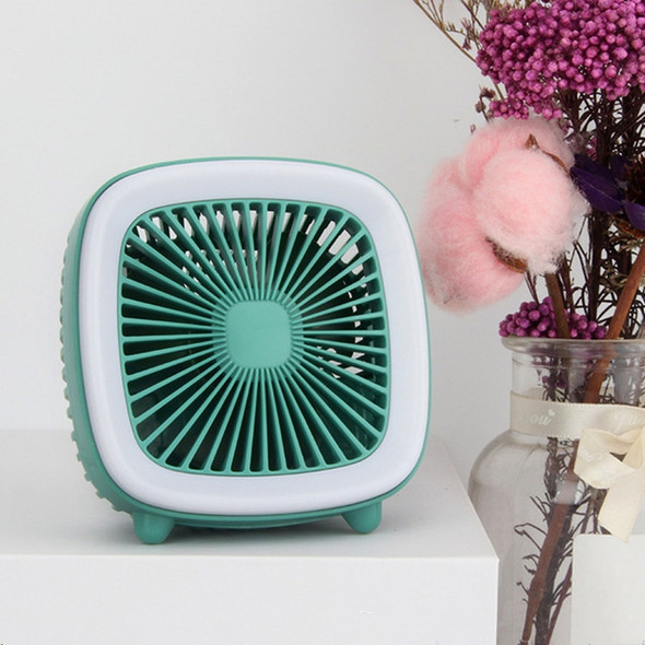 USB Rechargeable Desktop Fan Multifunctional Handheld Pocket Fan(Green)