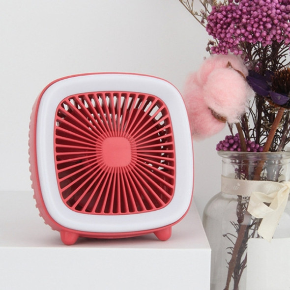 USB Rechargeable Desktop Fan Multifunctional Handheld Pocket Fan(Red)