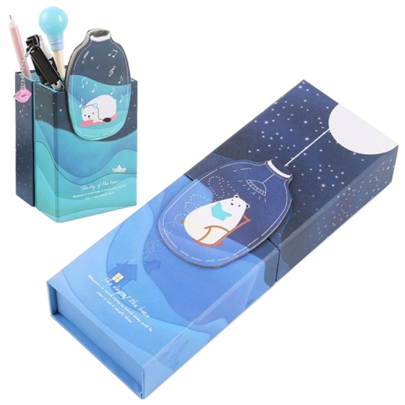 Creative Starry Sky Simple Multifunctional Folding Pen Holder Pencil Bag School Supplies(Listen to Starry Sky C)