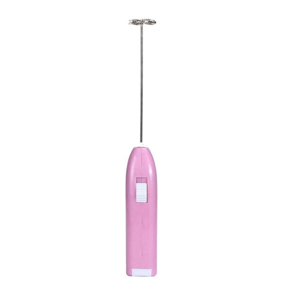 5 PCS Electric Handheld Home Kitchen Egg Beater Mini Stainless Steel Egg Coffee Milk Tea Blender(Pink)