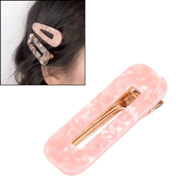 Women Acetic Acid Hair Clips Leopard Print Waterdrop Barrettes Girls Hair Accessories(Square pink)