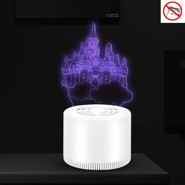 Creative 3D Mute USB Household Mosquito Killer LED Night Trap Lights, Style:Castle(USB+Plug)