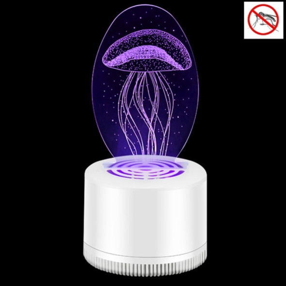 Creative 3D Mute USB Household Mosquito Killer LED Night Trap Lights, Style:Jellyfish(USB)