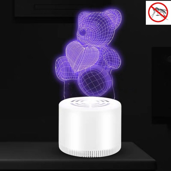 Creative 3D Mute USB Household Mosquito Killer LED Night Trap Lights, Style:Little Bear(USB)