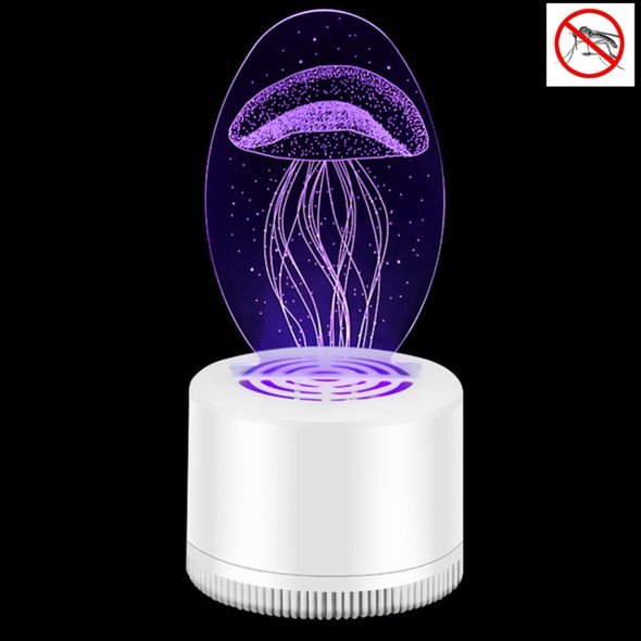 Creative 3D Mute USB Household Mosquito Killer LED Night Trap Lights, Style:Jellyfish(USB+Plug)