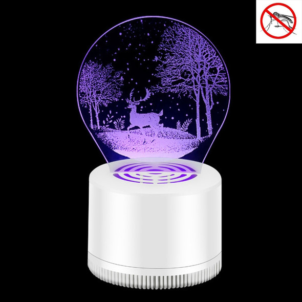 Creative 3D Mute USB Household Mosquito Killer LED Night Trap Lights, Style:Fawn(USB+Plug)
