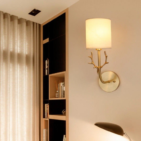 Single Head  Corridor Aisle Personality Creative Copper Antler Wall Lamp, Power source: Without Light Source