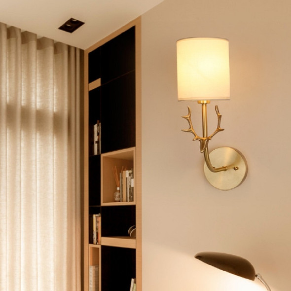 Single Head  Corridor Aisle Personality Creative Copper Antler Wall Lamp, Power source:  Three Color 5W