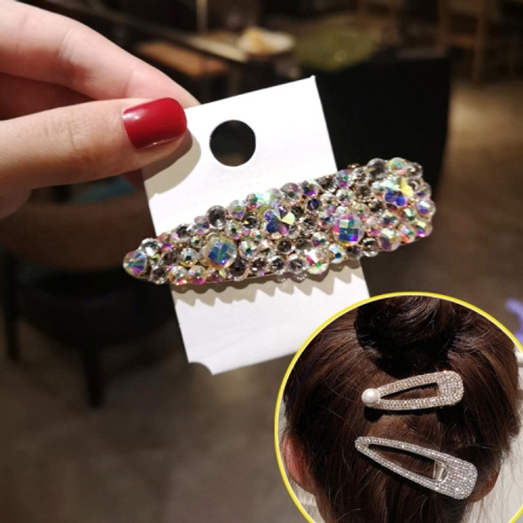 Fashion Flash Luxury Diamond Crystal Pearl Elegant Women Barrettes Hair Accessories(Full Diamond of gold)