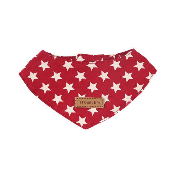 Pet Saliva Towel Small Fresh Cat and Dog Bib, Size:M(Red Star)