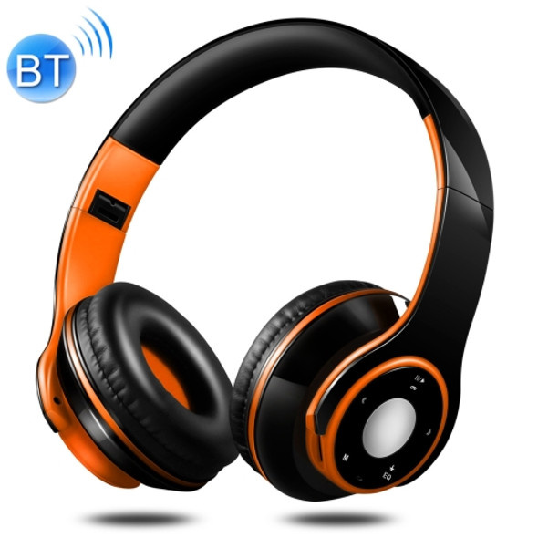 SG-8 Bluetooth 4.0 + EDR Headphones Wireless Over-ear TF Card FM Radio Stereo Music Headset with Mic (Orange)