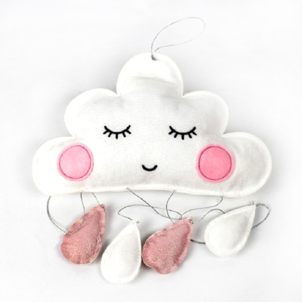 Cloud Raindrops Felt Pendants Home Children Tent Decoration(White Plus Pink Raindrops)