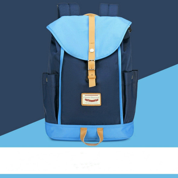 CD-1625 Campus Student Bags Solid Color Large Capacity Travel Backpack(Sky Blue )