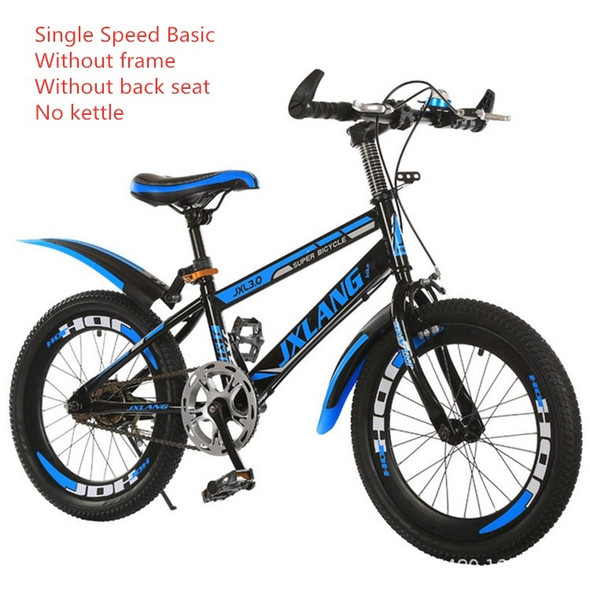 22 Inch Childrens Bicycles 7-15 Years Old Children Without Auxiliary Wheels, Style:Single Speed Basic(Black Blue)
