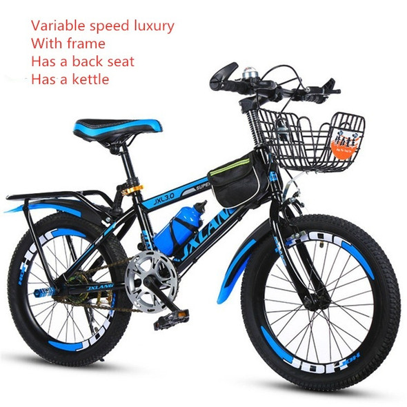 20 Inch Childrens Bicycles 7-15 Years Old Children Without Auxiliary Wheels, Style:Variable Speed Luxury(Black Blue)