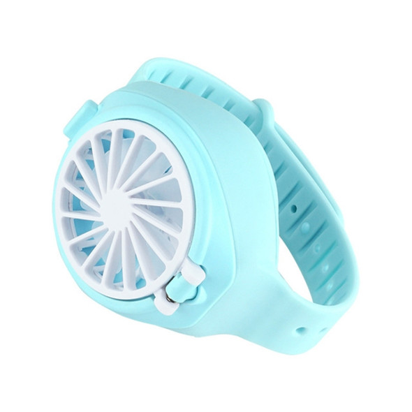 USB Mini Charging Lazy Watch Small Fan Creative Student Child Gift(Blue)