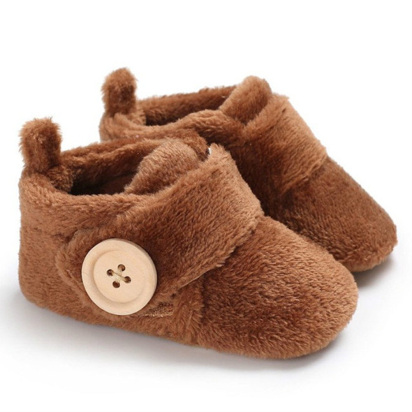 Baby First Walker Snow Boots Infant Toddler Newborn Warm Shoes, Size:13cm(Brown)