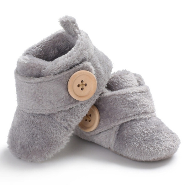 Baby First Walker Snow Boots Infant Toddler Newborn Warm Shoes, Size:11cm(Grey)