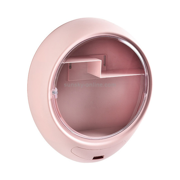 Wall-mounted Skin Care Products Cosmetics Separate Storage Box Toilet Bathroom Dustproof Waterproof Rack(Pink)