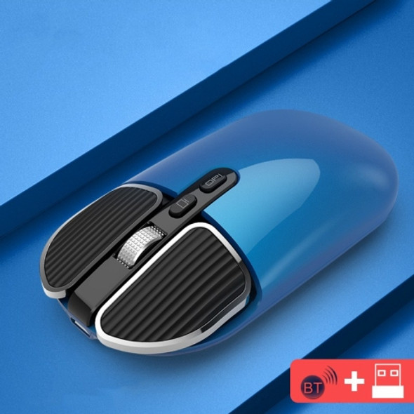 M203 2.4Ghz 5 Buttons 1600DPI Wireless Optical Mouse Computer Notebook Office Home Silent Mouse, Style:2.4G+Bluetooth(Blue)