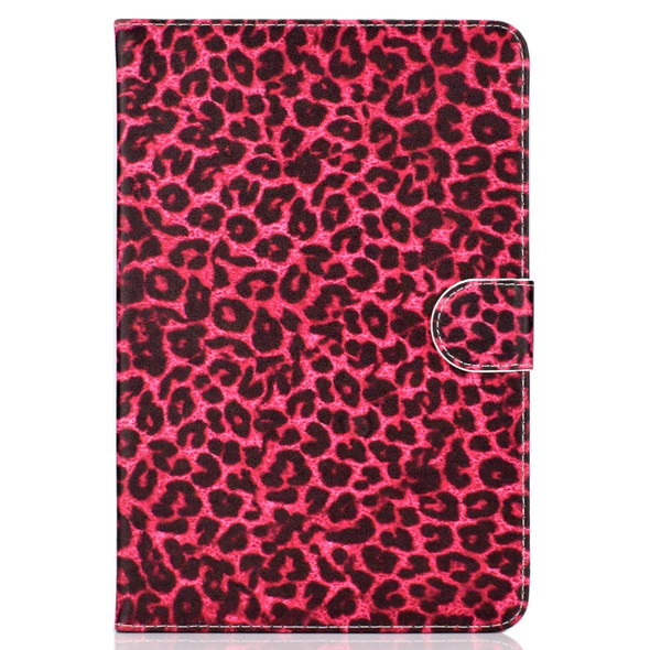 Colored Pattern Drawing Horizontal Flip PU Leather Case with Three-folding Holder for 7 inch Tablet PC(Red leopard grain)