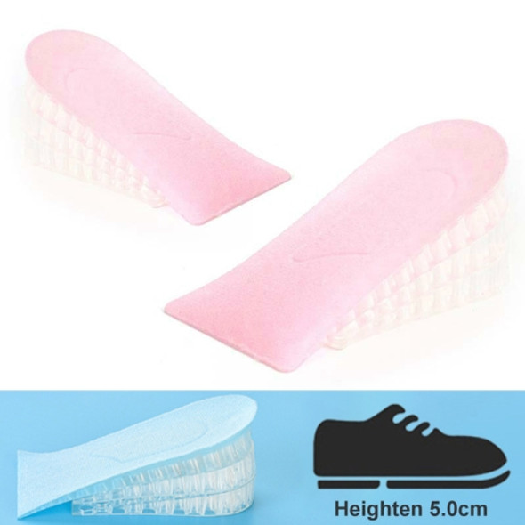 10 Pairs JF101 Invisible Transparent Silicone Heightening Pad Heel Heightening Insole Shock Absorption Half Pad, Specification:Three Layer(Pink)