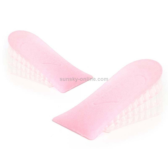 10 Pairs JF101 Invisible Transparent Silicone Heightening Pad Heel Heightening Insole Shock Absorption Half Pad, Specification:Three Layer(Pink)