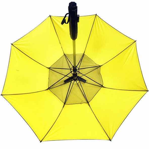 Sunscreen Spray Fan Umbrella Anti-ultraviolet Sunshade Long Handle Sun and Rain Umbrella, Colour: Yellow