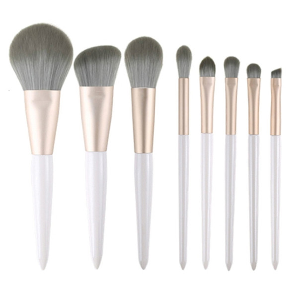 8 in 1 Makeup Brush Set Beginner Portable Soft Hair Facial Beauty Brush, Exterior color: 8 Sticks Granny Gray