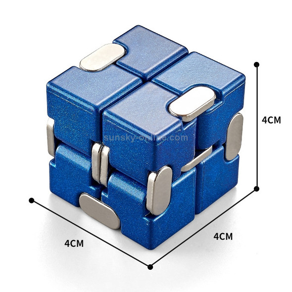 Infinite Cube Alloy Aluminum Decompression Toy Fingertip Cube(Blue)