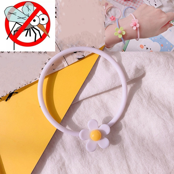 10 PCS  Flower Mosquito Repellent Bracelet Outdoor Travel Anti-mosquito Bracelet(White)