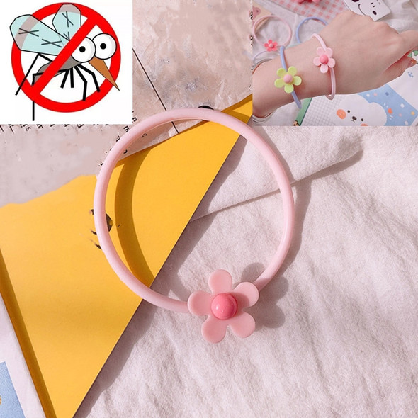 10 PCS  Flower Mosquito Repellent Bracelet Outdoor Travel Anti-mosquito Bracelet(Pink)