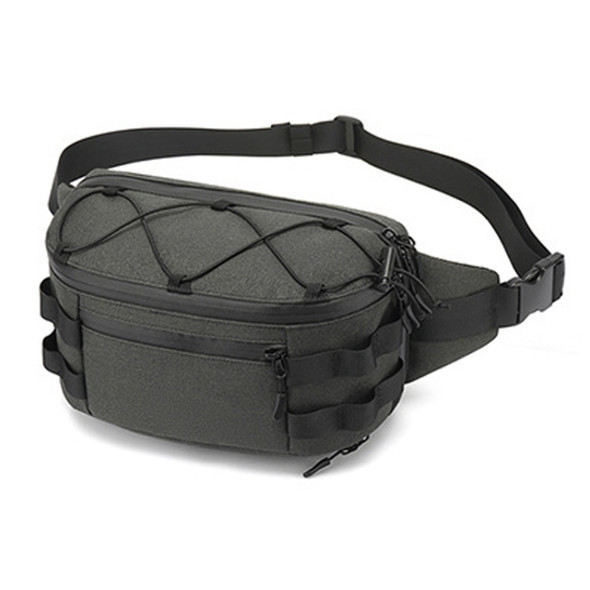 Ozuko 9340 Men Waist Bag Multifunctional Chest Bag Sports Waterproof Shoulder Messenger Bag(Dark Gray)