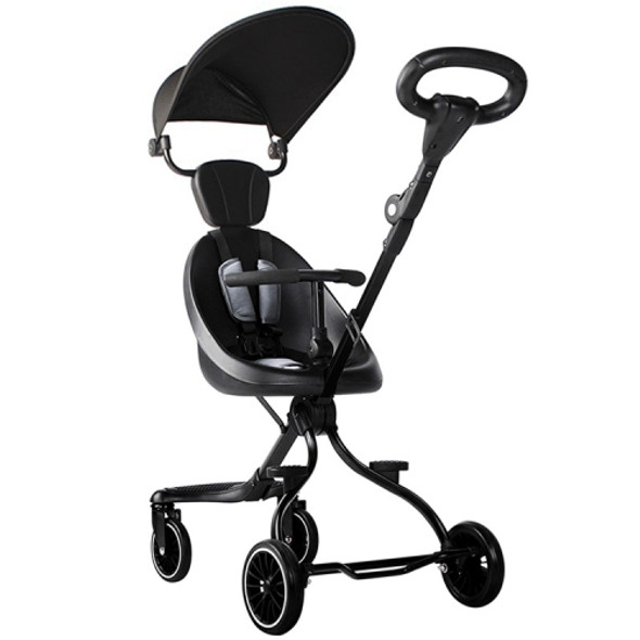 Baobaohao Folding Lightweight Four-wheel High-view Baby Stroller, Specification:V1 Gray Half Fence