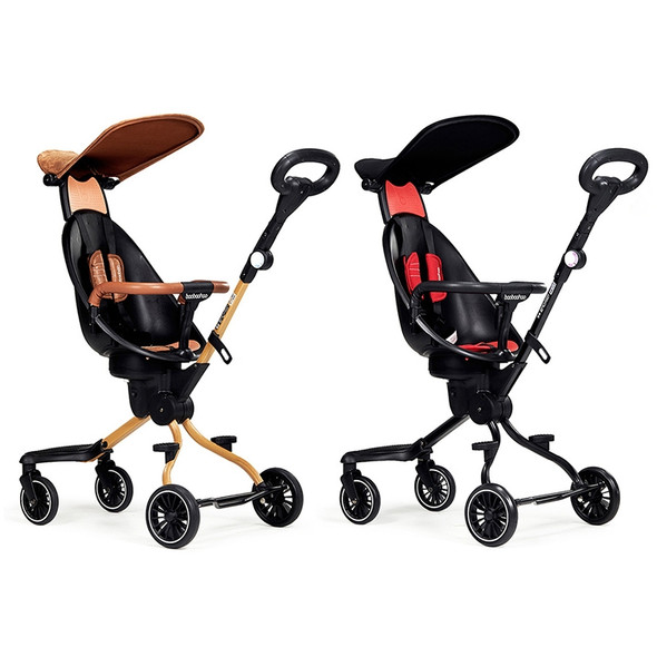 Baobaohao Folding Lightweight Four-wheel High-view Baby Stroller, Specification:V5-B Red