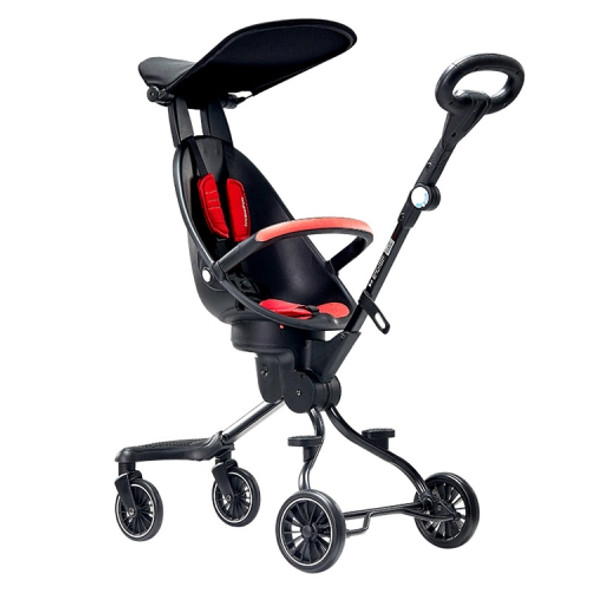 Baobaohao Folding Lightweight Four-wheel High-view Baby Stroller, Specification:V5 Red