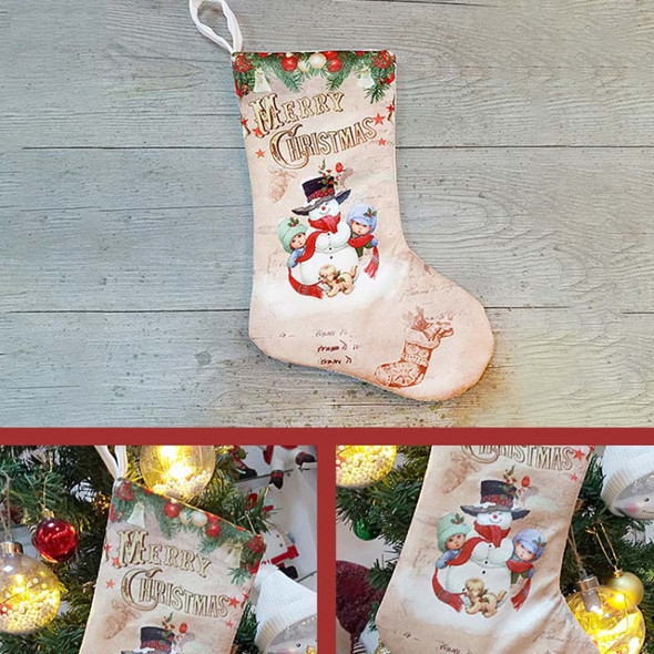 3 PCS Christmas Stockings Pendant Christmas Decoration Gift Bag, Specification: Type B Snowman