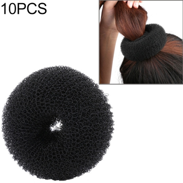 10 PCS Elegant Women Ladies Donut Hair Ring(Black S)