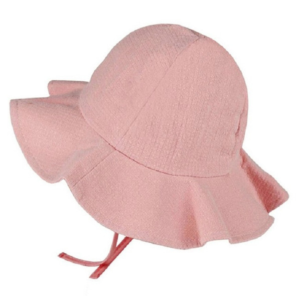 Kids Big Wave Sun Protection Sun Hat Fisherman Hat 47-50cm(Pink)