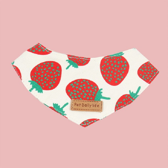 Small Cat And Dog General Small Fresh Style Fruit Scarf Pet Saliva Towel, Size:M(Strawberry)