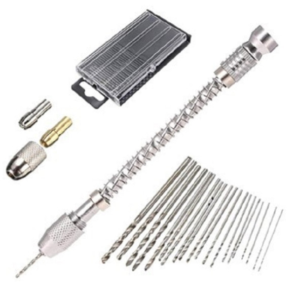 HIAIM Punch Semi-automatic Twist Drill Hand Drill Set, Specification:Hand Drills +0.3-1.6 Bits 20 PCS