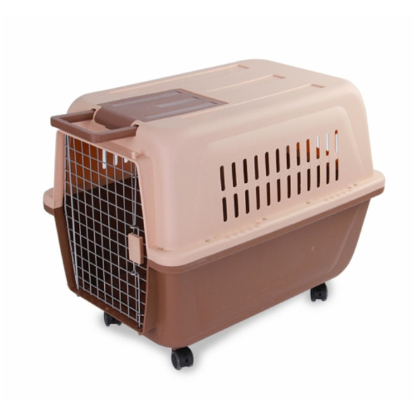 Pet Supplies Flight Case for Cats and Dogs, Size:66x48x53cm(Beige + Coffee)