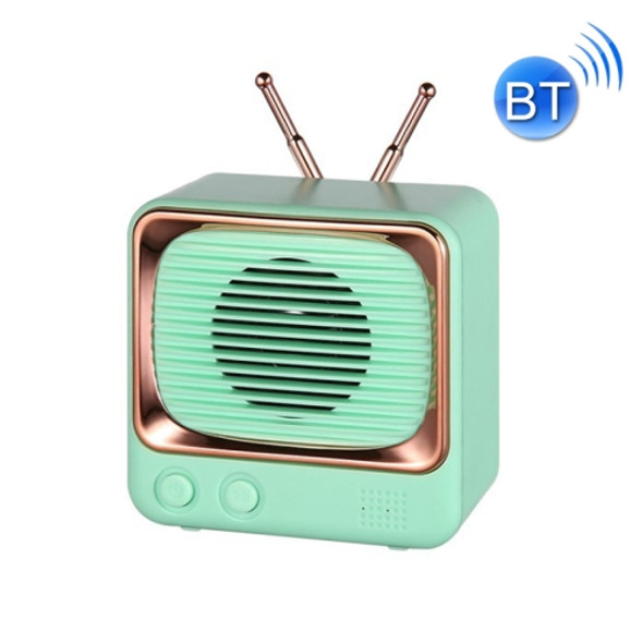 BD13 TV Shape Retro Bluetooth Wireless Speaker Mini Portable Card Audio(Green)