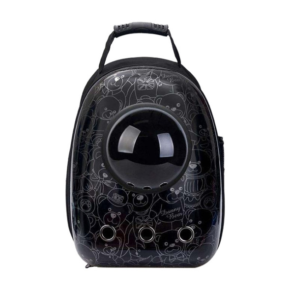 12-hole Breathable Transparent Go Out Portable Space Capsule Pet Carrier Backpack( Black Bear Bag)