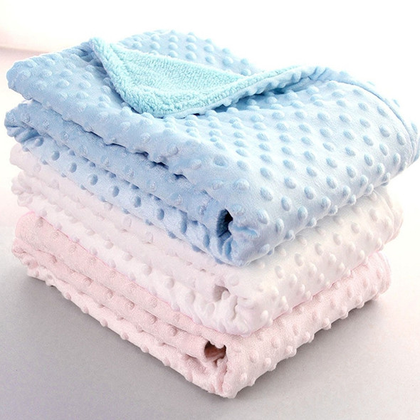 Spring and Autumn Double Layer Baby Knitted Fleece Blanket Bedding(Pink)