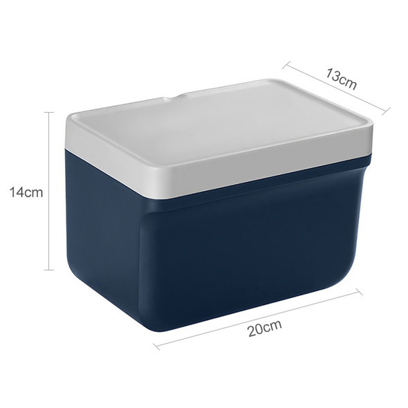 2 PCS Toilet Tissue Box Punch-free Rack(Dark Blue + Light Gray)