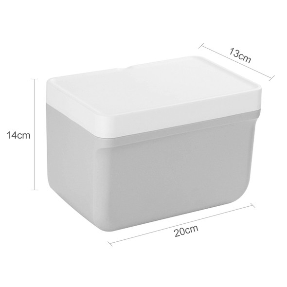 2 PCS Toilet Tissue Box Punch-free Rack(Light Gray+White)